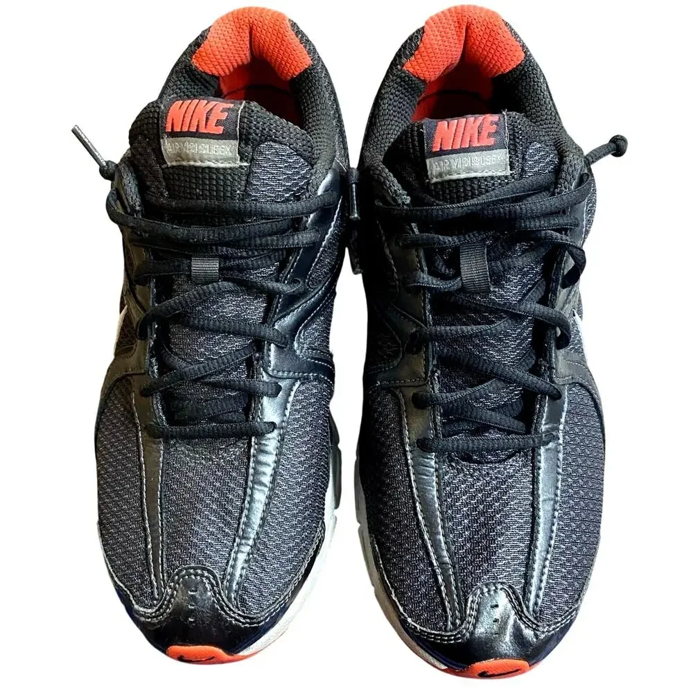 Nike Air Visi Sleek 396042 Women's Training Sneakers 11 Black Orange Lace Up